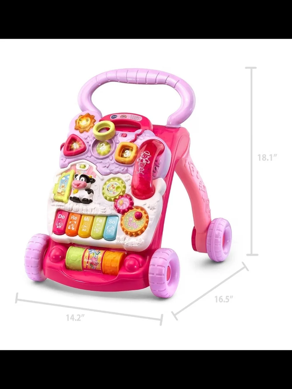 VTech Sit-to-Stand Learning Walker (Frustration Free Packaging), Pink